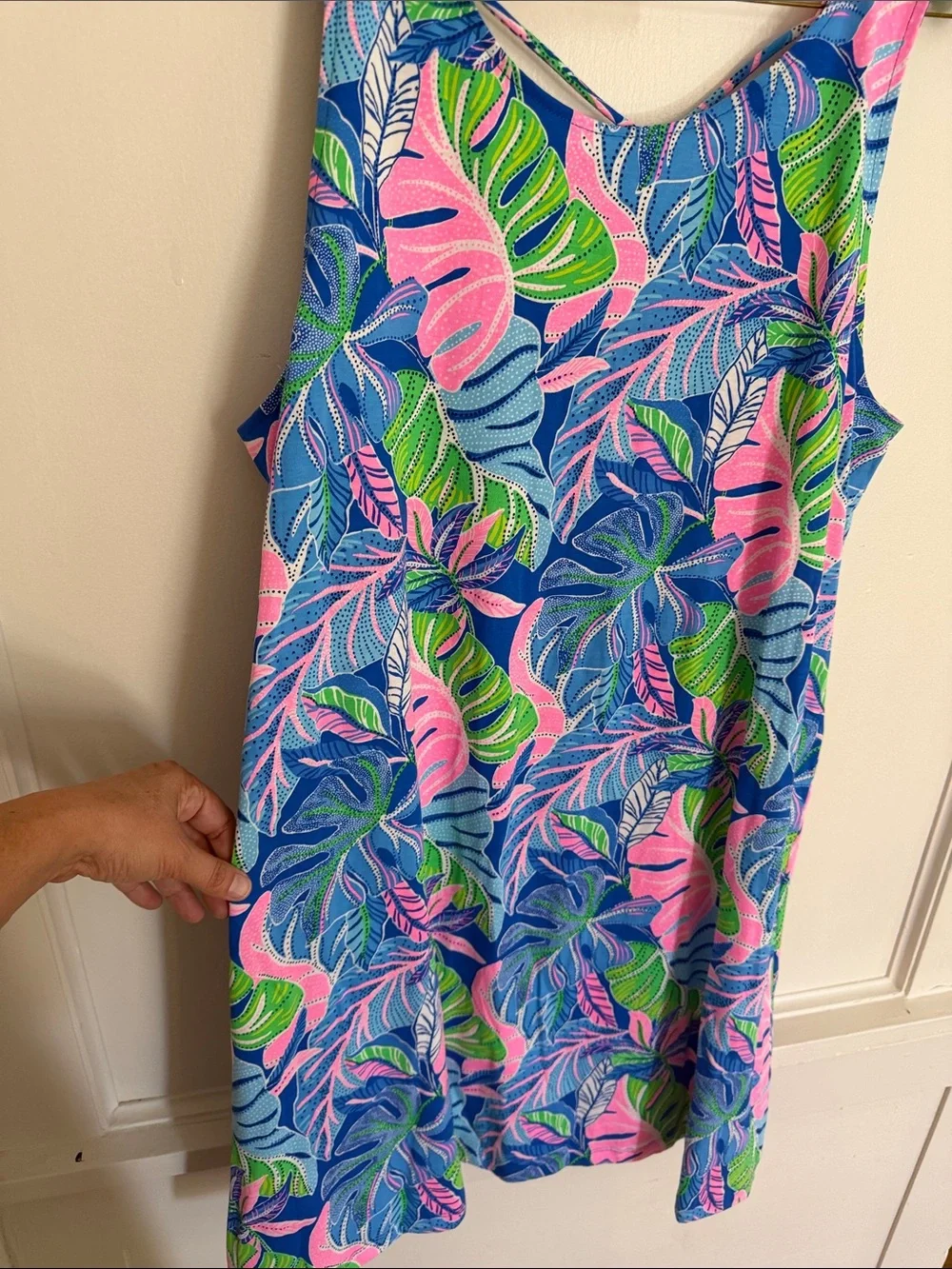Lilly Pulitzer Kristen Dress XL Tropical Print Shift Dress - Blue, Pink & Green - Picture 5 of 7